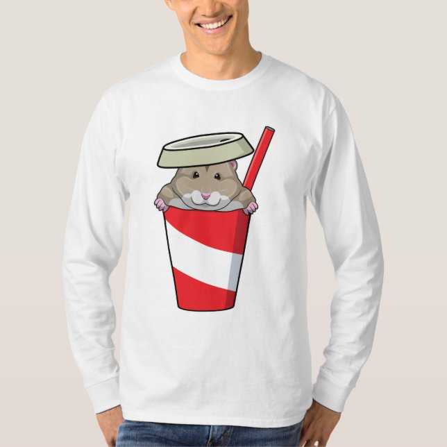 Camiseta Hamster com Bebida (Frente)