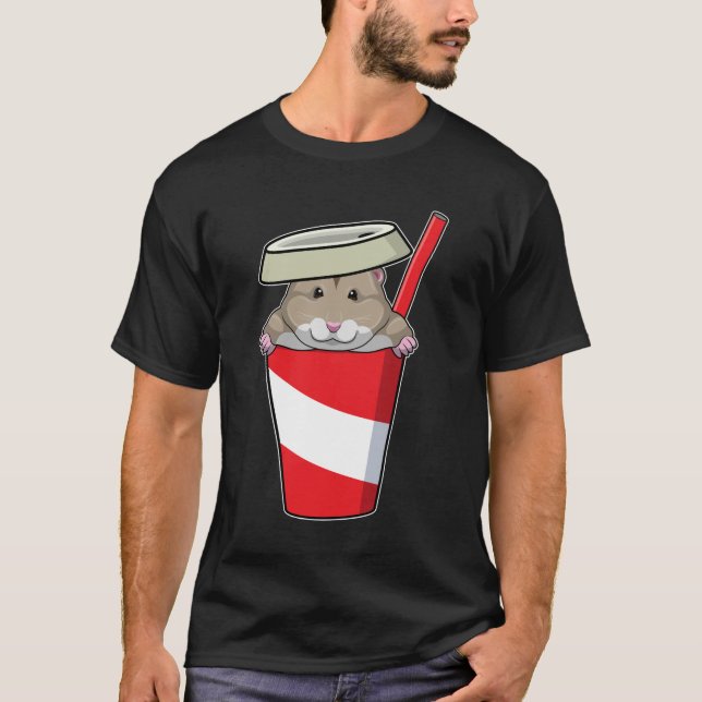 Camiseta Hamster com Bebida (Frente)