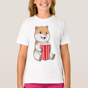 Camiseta Hamster com Cone de Pipoca