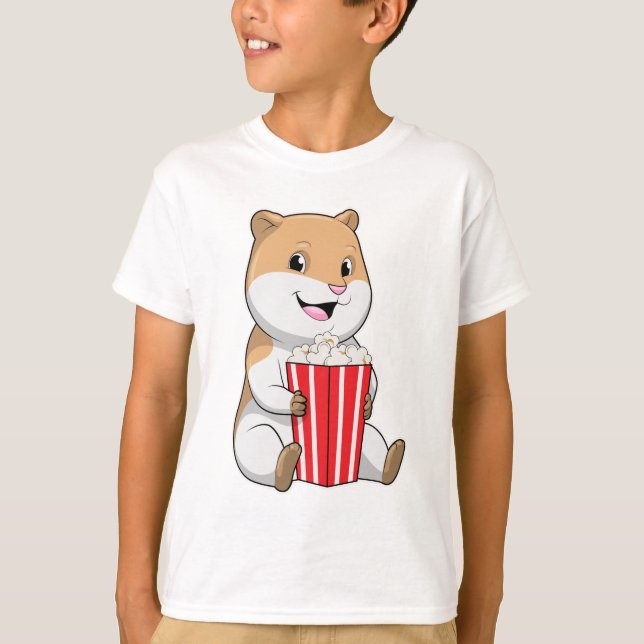 Camiseta Hamster com Cone de Pipoca (Frente)