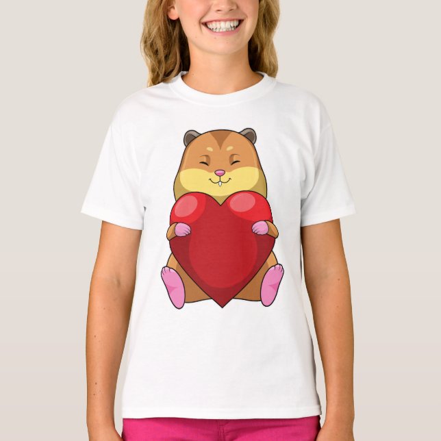 Camiseta Hamster com Coração (Frente)