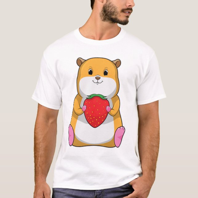 Camiseta Hamster com Morango (Frente)