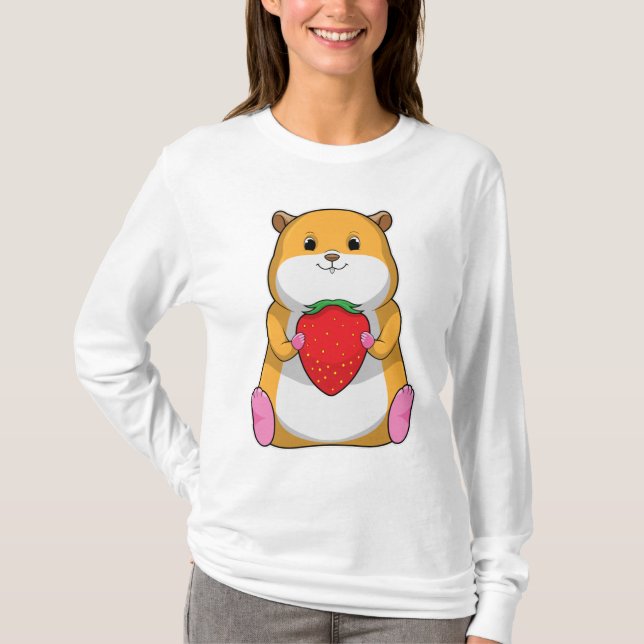 Camiseta Hamster com Morango (Frente)