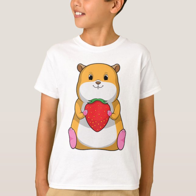 Camiseta Hamster com Morango (Frente)