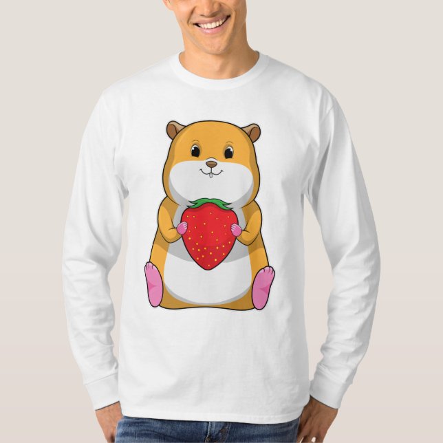 Camiseta Hamster com Morango (Frente)