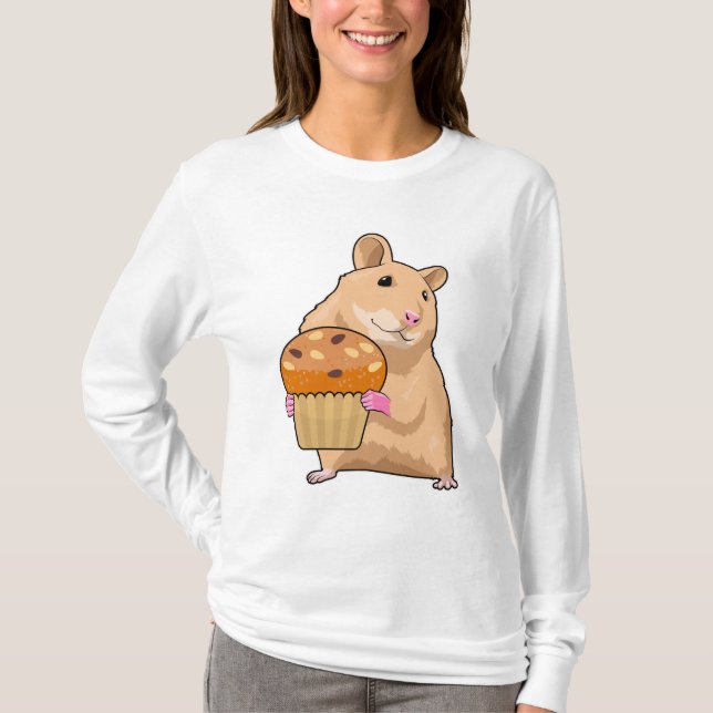 Camiseta Hamster com Muffin (Frente)