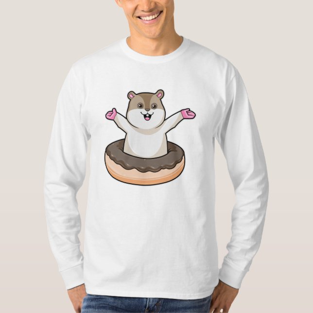 Camiseta Hamster com Rosquinha de Chocolate (Frente)