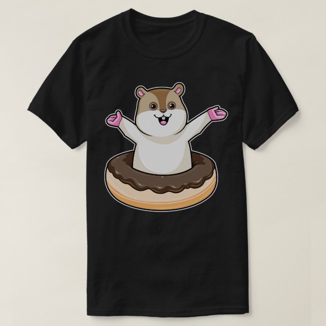 Camiseta Hamster com Rosquinha de Chocolate (Frente do Design)