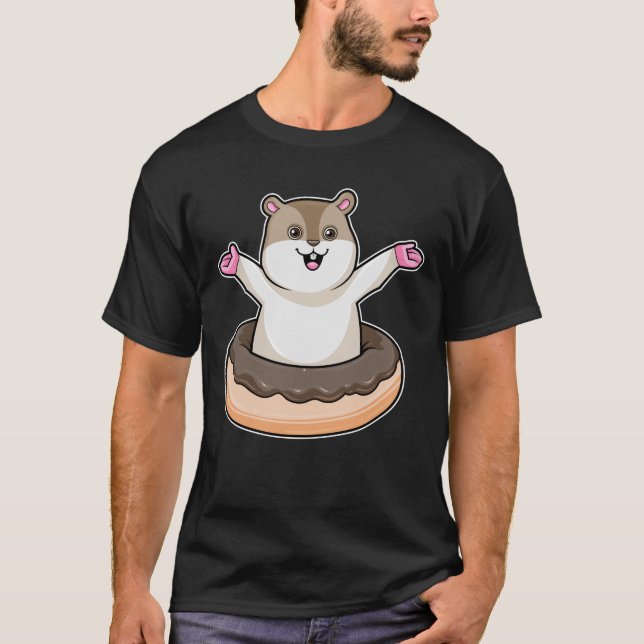 Camiseta Hamster com Rosquinha de Chocolate (Frente)