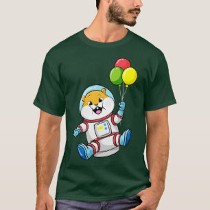 Camiseta Hamster como astronauta em fantasia com balões