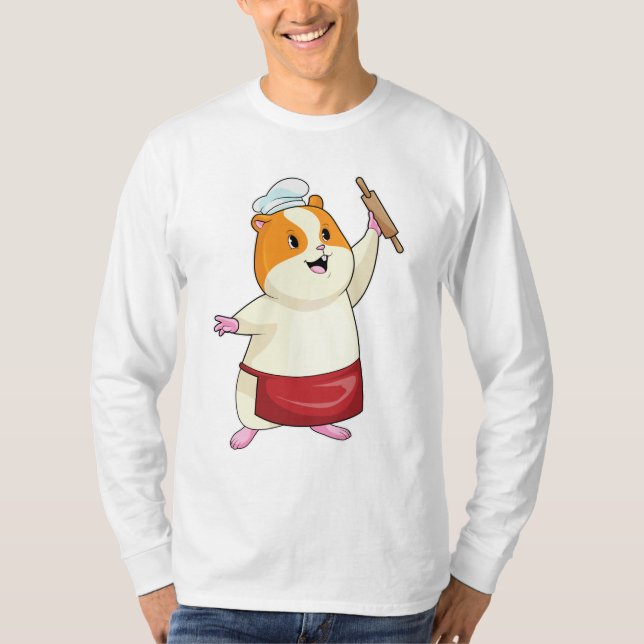 Camiseta Hamster como Baker com Rolling pin (Frente)