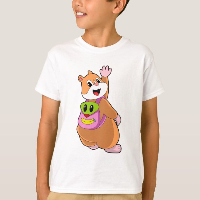 Camiseta Hamster como Estudante com Backpack.PNG (Frente)