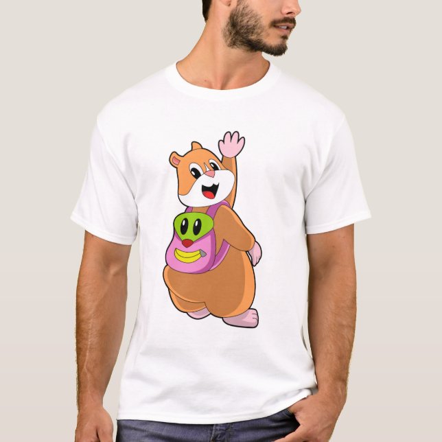 Camiseta Hamster como Estudante com Backpack.PNG (Frente)