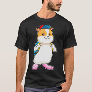 Camiseta Hamster como Estudante com Boné de Backpack