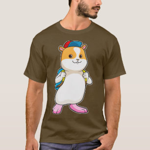 Camiseta Hamster como Estudante com Boné de Backpack