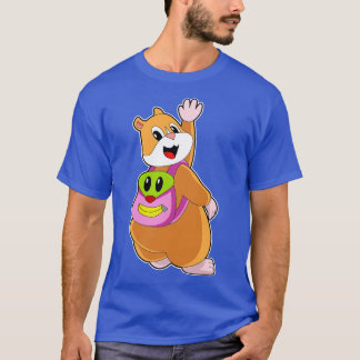 Camiseta Hamster Como Estudante Com Mochila