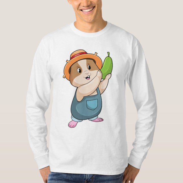 Camiseta Hamster como fazendeiro com abobrinha (Frente)