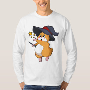 Camiseta Hamster como Feiticeiro com varinha mágica