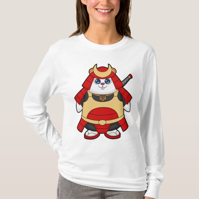 Camiseta Hamster como Guerreiro com Armor (Frente)