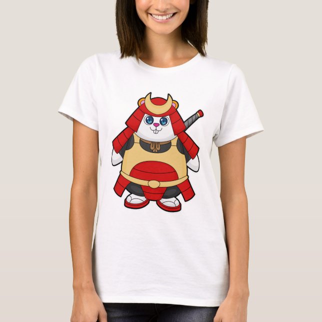Camiseta Hamster como Guerreiro com Armor (Frente)
