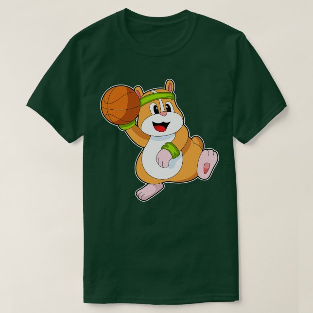 Camiseta Hamster Como Jogador De Basquete (Frente do Design)