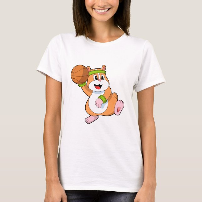 Camiseta Hamster como jogador de basquetebol (Frente)