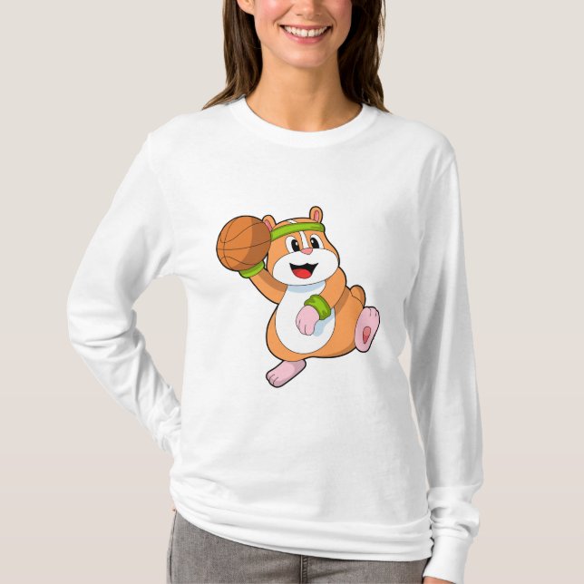 Camiseta Hamster como jogador de basquetebol (Frente)