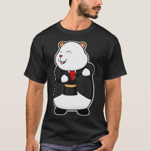 Camiseta Hamster como mágico com chapéu de varinha mágica