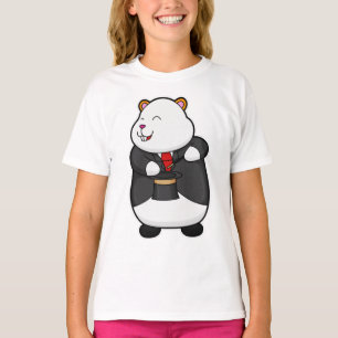 Camiseta Hamster como mágico com varinha mágica e chapéu