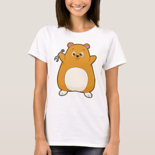 Camiseta Hamster como mecânico com chave inglesa