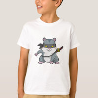 Hamster como Ninja nas artes marciais com espada