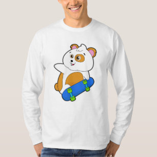 Camiseta Hamster como Patinador com skate