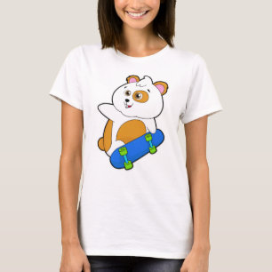 Camiseta Hamster como Patinador com skate