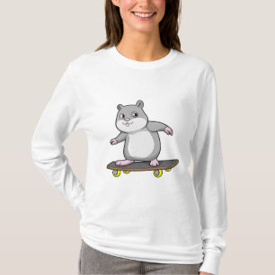 Camiseta Hamster como Patinador com skate