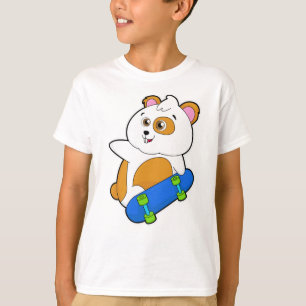Camiseta Hamster como Patinador com skate