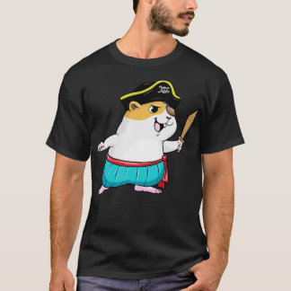 Camiseta Hamster como um pirata com espada