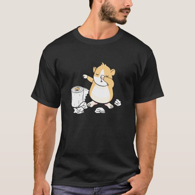 Camiseta Hamster Dabbing Dwarf Hamster de papel higiênico d (Frente)