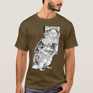 Camiseta Hamster de desenho preto-e-branco