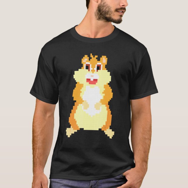 Camiseta Hamster de Jogos de Pixel Hamster (Frente)