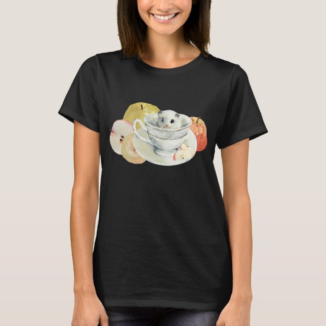 Camiseta Hamster De Maçã Em Teacup Comida Iummy Gui (Frente)