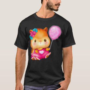 Camiseta Hamster de Verão e Balão Rosa, Figurino