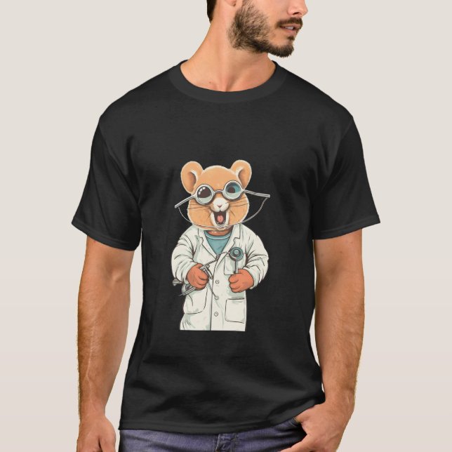 Camiseta Hamster Dentista Assistente de Dentação de Hamster (Frente)