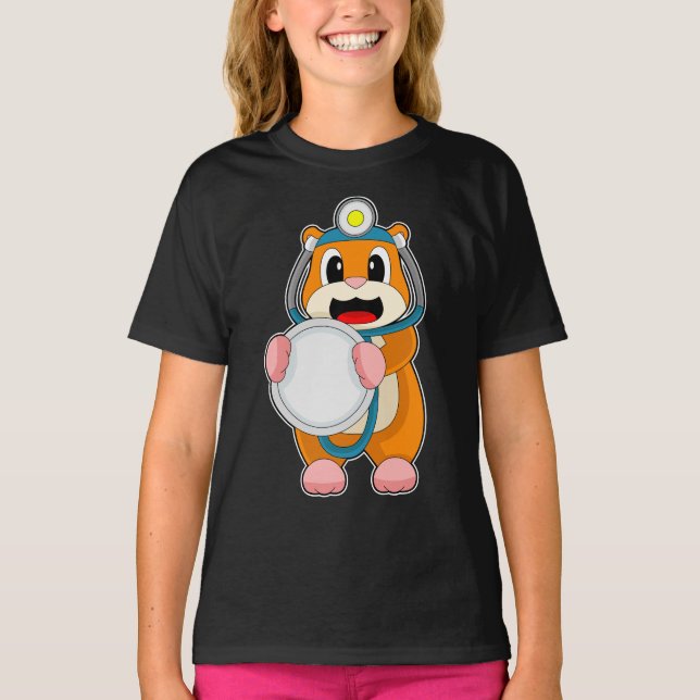 Camiseta Hamster Doutor Stethoscope (Frente)