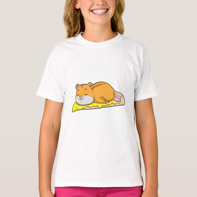 Camiseta Hamster e Pizza com Queijo (Frente)