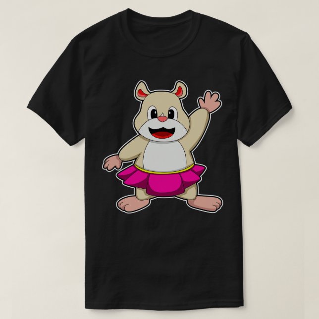 Camiseta Hamster em dança com saia (Frente do Design)