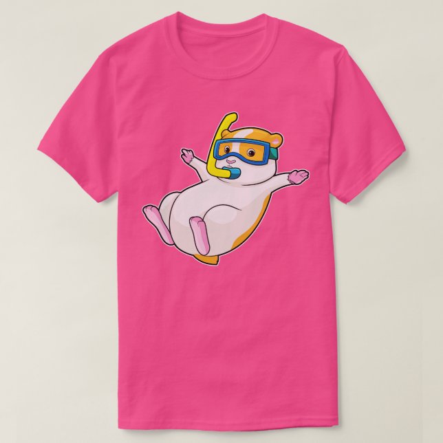 Camiseta Hamster em mergulho com óculos de natação (Frente do Design)