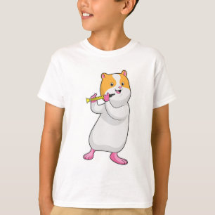 Camiseta Hamster em Música com Flute