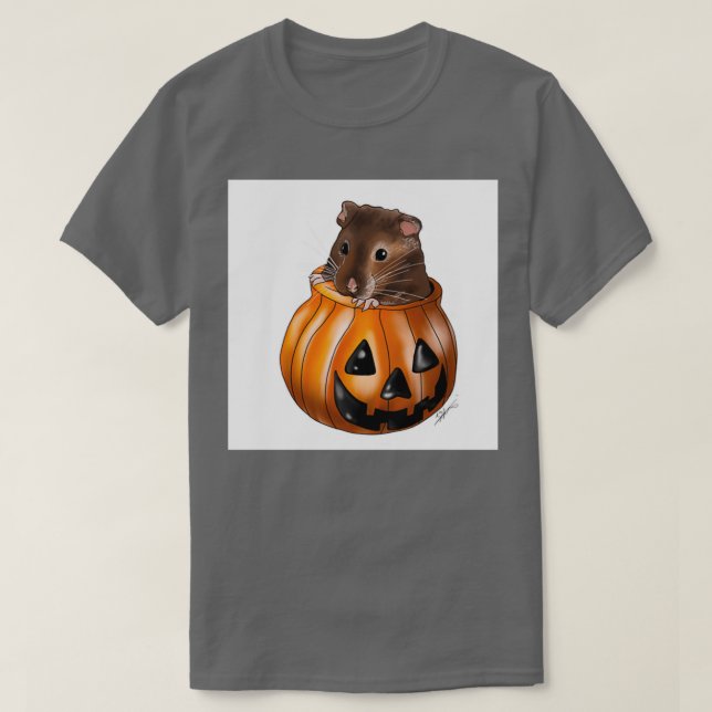 Camiseta Hamster em uma obra de arte original de abóbora fe (Frente do Design)