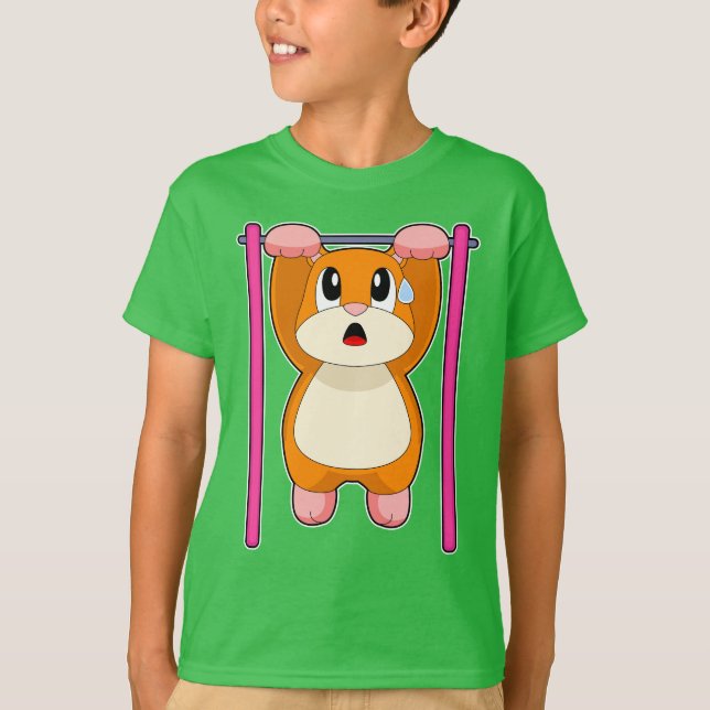 Camiseta Hamster Fisiculturista Flexões Fisiculturismo (Frente)