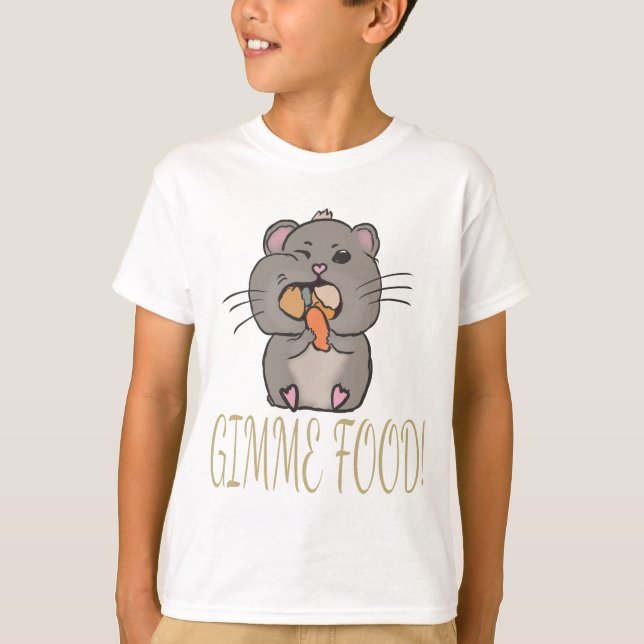 Camiseta Hamster gimme food (Frente)